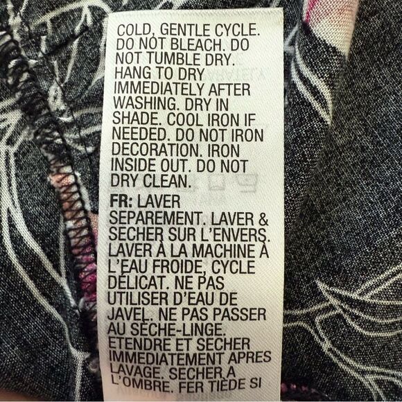 Roxy Black and Pink Floral Sundress with Ruffle Hem and Spaghetti Straps XS - Picture 8 of 12